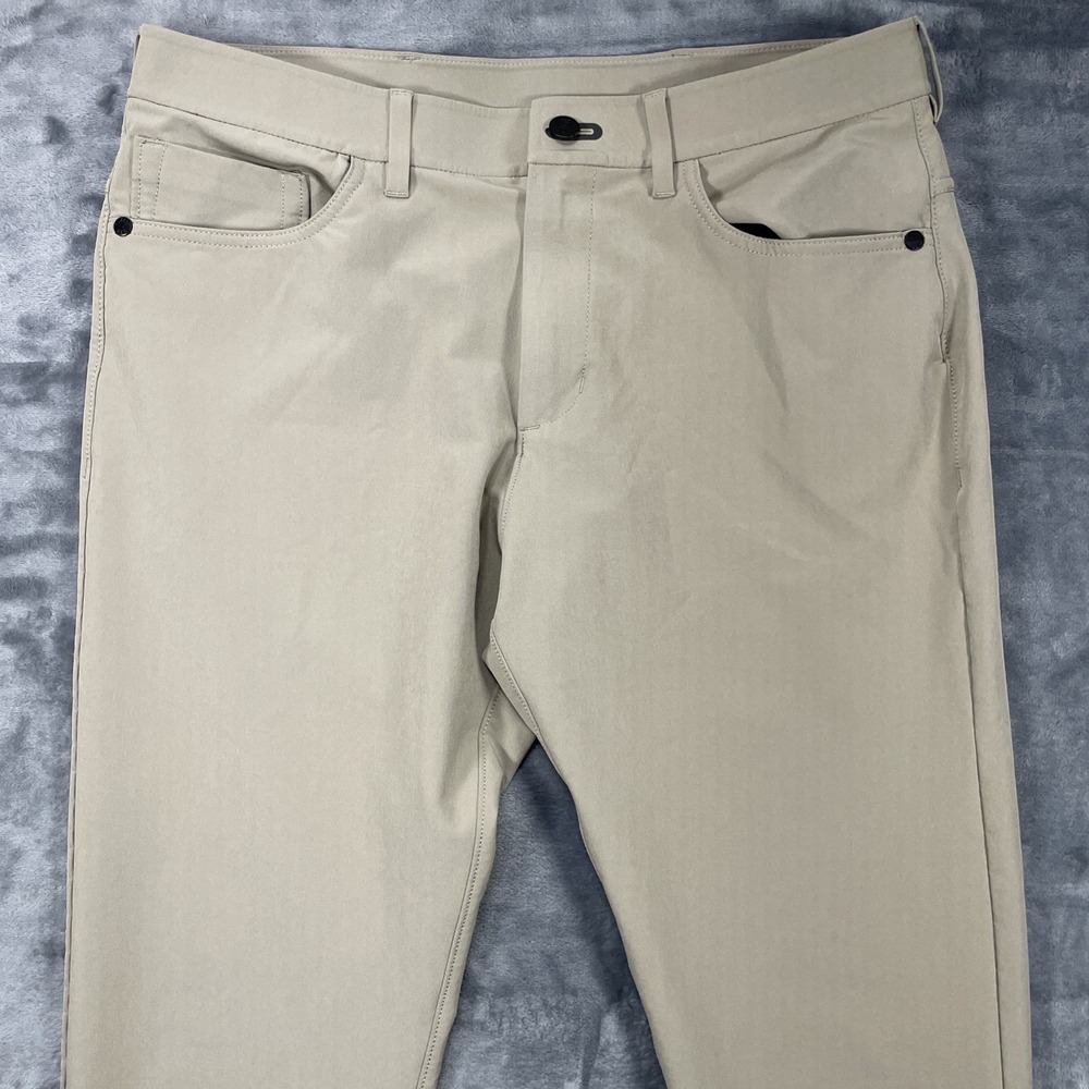Public Rec Pants Mens 31x32 Khaki Workday Performance Stretch Chino Comfort - Picture 2 of 10